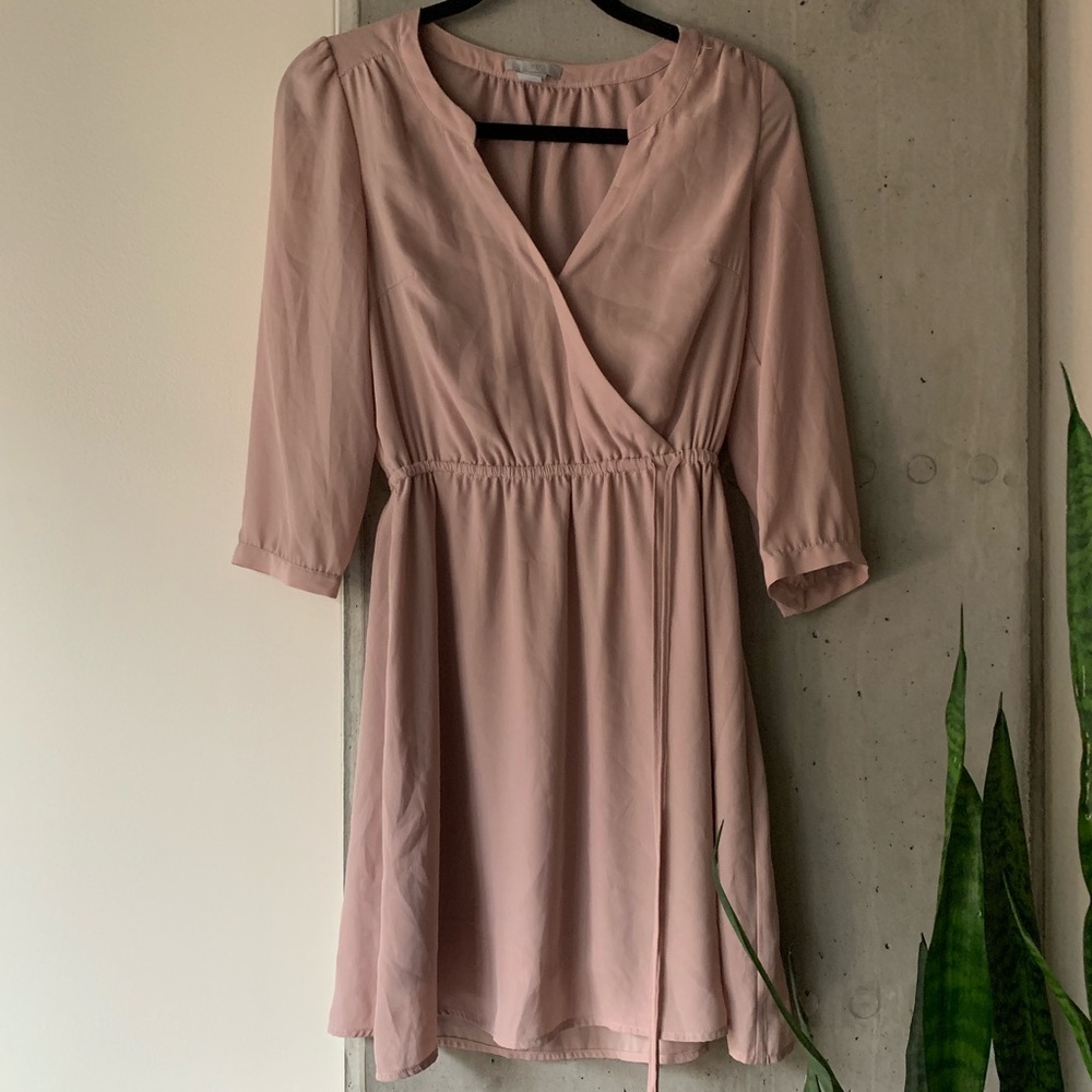 Blush Pink Crossover Dress